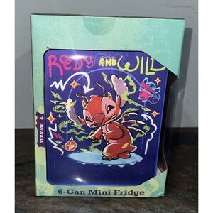 RARE Disney Stitch 6 Can Mini Fridge NEW DISNEY With Animated Effect Holographic